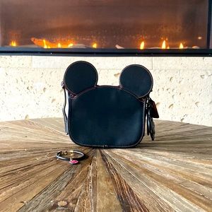 Coach Disney Mickey crossbody purse with matching Coach Mickey Bracelet.